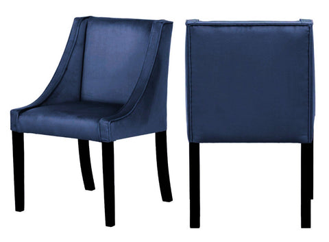 Erica - Navy Blue Velvet Dining Chair, Set of 2-Chair Set-Belle Fierté