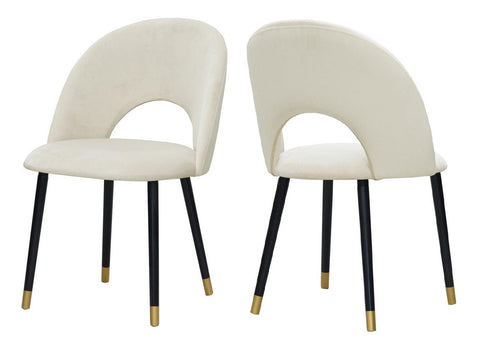 Everly - Cream Velvet Dining Chair, Set of 2-Chair Set-Belle Fierté