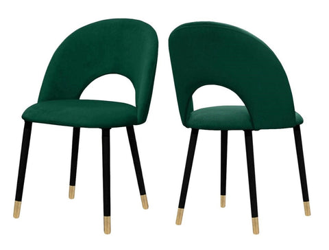 Everly - Green Velvet Dining Chair, Set of 2-Chair Set-Belle Fierté