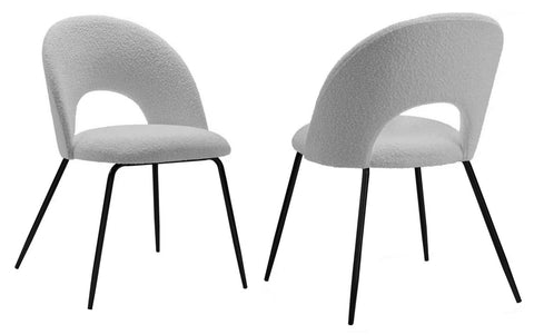 Everly - Grey Bouclé Dining Chair, Set of 2-Chair Set-Belle Fierté