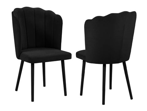 Elora - Black Velvet Dining Chair, Set of 2-Chair Set-Belle Fierté