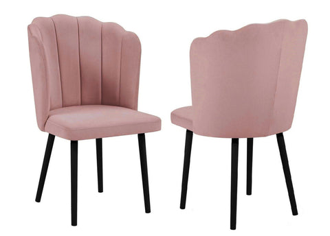 Elora - Pink Velvet Dining Chair, Set of 2-Chair Set-Belle Fierté