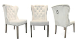 Ely - Cream Velvet Knocker Glamourous Dining Chair, Set of 2-Chair Set-Belle Fierté