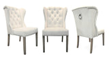Ely - Cream Velvet Knocker Glamourous Dining Chair, Set of 2-Chair Set-Belle Fierté