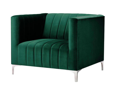 Felicia - Green Modern Velvet Armchair-Armchair-Belle Fierté