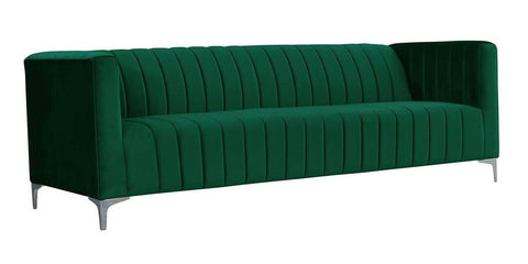 Felicia - Green Velvet Modern 3 Seater Sofa-Sofa-Belle Fierté