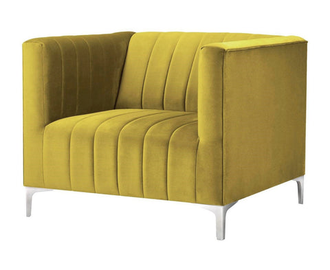 Felicia - Mustard Modern Velvet Armchair-Armchair-Belle Fierté