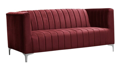 Felicia - Modern Burgundy Velvet Sofa, 2 Seater Sofa-Sofa-Belle Fierté