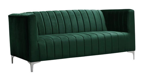 Felicia - Modern Green Velvet Sofa, 2 Seater Sofa-Sofa-Belle Fierté