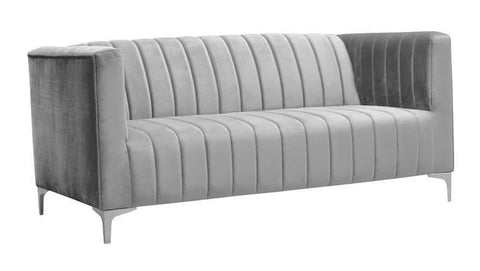 Felicia - Modern Grey Velvet Sofa, 2 Seater Sofa-Sofa-Belle Fierté