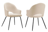 Gino - Beige Bouclé Dining Chair, Set of 2-Chair Set-Belle Fierté