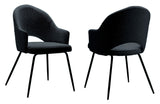 Gino - Black Bouclé Dining Chair, Set of 2-Chair Set-Belle Fierté