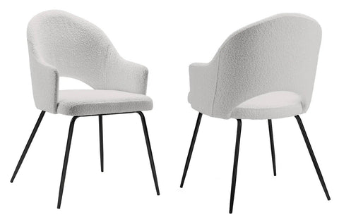 Gino - Light Grey Bouclé Dining Chair, Set of 2-Chair Set-Belle Fierté