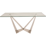 SAVANAH- Luxury Glass Console Table, Chrome Base Glamour Console Table-Console table-Belle Fierté