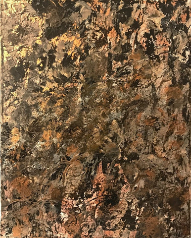 Abstract Acrylic Canvas, Handmade Painting - "Copper"-Wall art-Belle Fierté