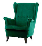 Doris - Wingback Velvet Armchair, Scandinavian Armchair-Armchair-Belle Fierté