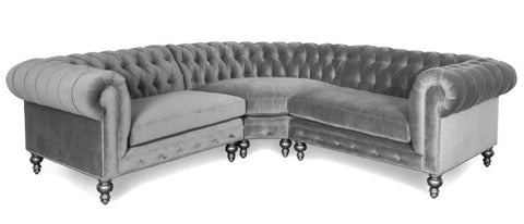 Dover - Traditional Chesterfield Velvet Corner Sofa-Sofa-Belle Fierté