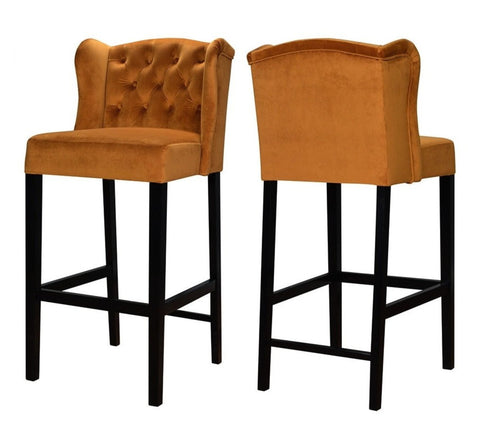 Helen - Burnt Orange Kitchen Stool, Breakfast Bar Chair, Set of 2-Bar chair-Belle Fierté