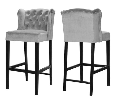 Helen - Grey Kitchen Stools, Breakfast Bar Chairs, Set of 2-Bar chair-Belle Fierté