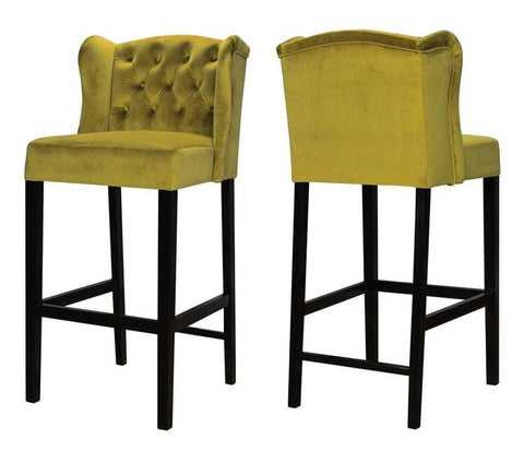 Helen - Yellow Kitchen Stool, Breakfast Bar Chair, Set of 2-Bar chair-Belle Fierté