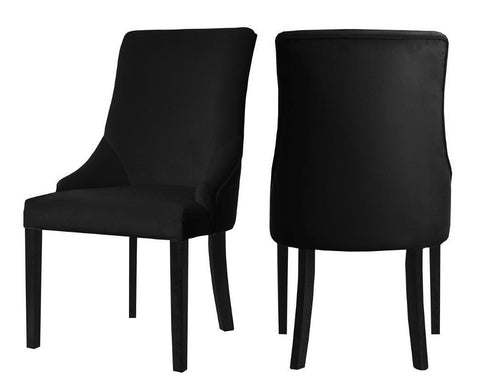 Herne - Black Velvet Dining Chair, Set of 2-Chair Set-Belle Fierté