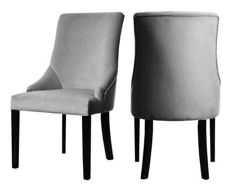 Herne - Grey Velvet Dining Chair, Set of 2-Chair Set-Belle Fierté