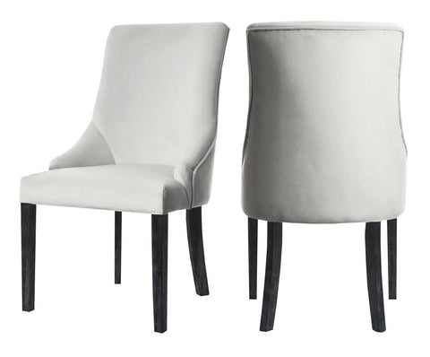 Herne - Ivory Velvet Dining Chair, Set of 2-Chair Set-Belle Fierté