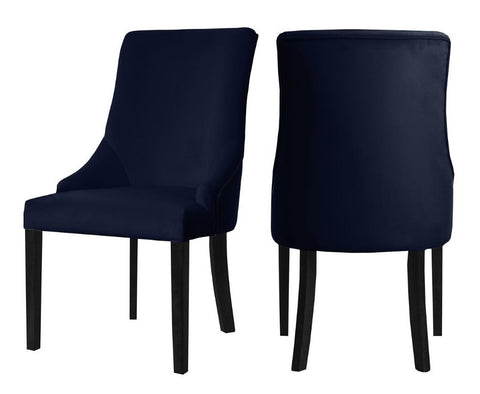 Herne - Navy Blue Velvet Dining Chair, Set of 2-Chair Set-Belle Fierté