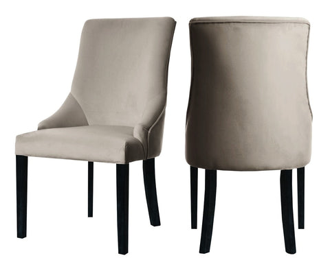 Herne - Taupe Velvet Dining Chair, Set of 2-Chair Set-Belle Fierté