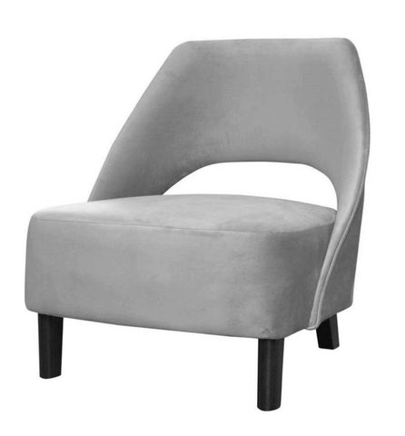 Kayden - Grey Modern Velvet Armchair-Armchair-Belle Fierté