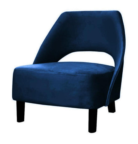 Kayden - Navy Blue Modern Velvet Armchair-Armchair-Belle Fierté