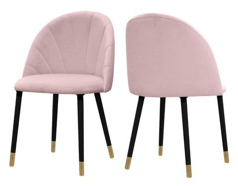 Kimberly - Pink Velvet Dining Chair, Set of 2-Chair Set-Belle Fierté