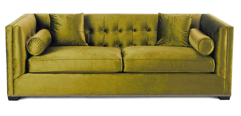 Kingston - Yellow Glamour 3 Seater Velvet Sofa-Sofa-Belle Fierté