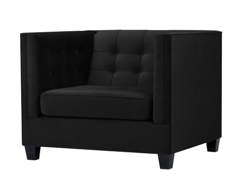 Larsson - Black Modern Velvet Armchair-Armchair-Belle Fierté