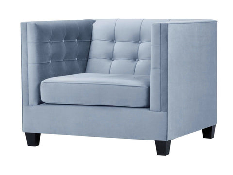 Larsson - Light Blue Modern Velvet Armchair-Armchair-Belle Fierté