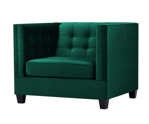 Larsson - Green Modern Velvet Armchair-Armchair-Belle Fierté