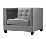 Larsson - Grey Modern Velvet Armchair-Armchair-Belle Fierté