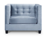 Larsson - Light Blue Modern Velvet Armchair-Armchair-Belle Fierté