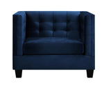 Larsson - Navy Blue Modern Velvet Armchair-Armchair-Belle Fierté