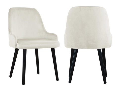 Linda - Cream Modern Velvet Dining Chair, Set of 2-Chair Set-Belle Fierté