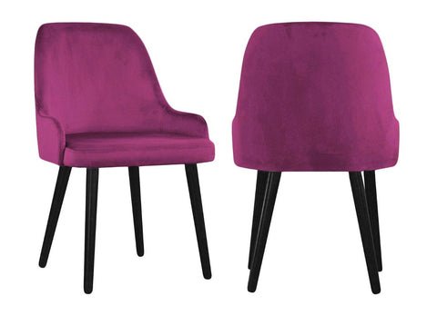 Linda - Fuchsia Pink Modern Velvet Dining Chair, Set of 2-Chair Set-Belle Fierté