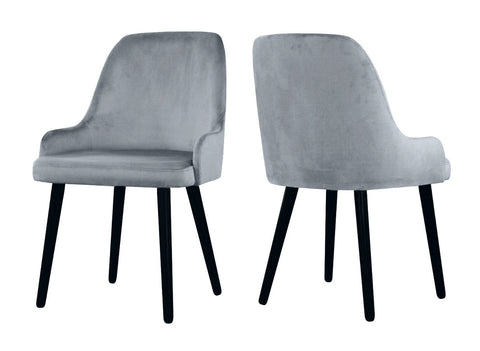 Linda - Grey Modern Velvet Dining Chair, Set of 2-Chair Set-Belle Fierté