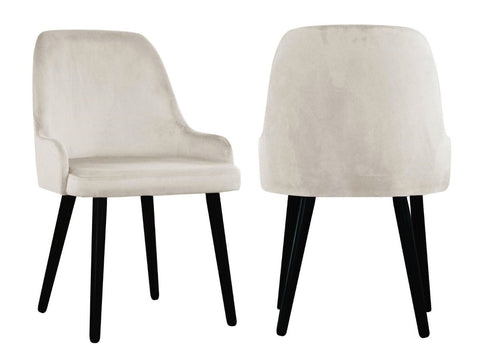 Linda - Ivory Modern Velvet Dining Chair, Set of 2-Chair Set-Belle Fierté