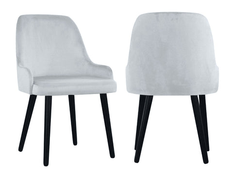 Linda - Light Grey Modern Velvet Dining Chair, Set of 2-Chair Set-Belle Fierté