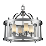 ORLANDO - Glamour Ceiling Lamp, Glass Chrome Lantern Style Chandelier-Chandelier-Belle Fierté