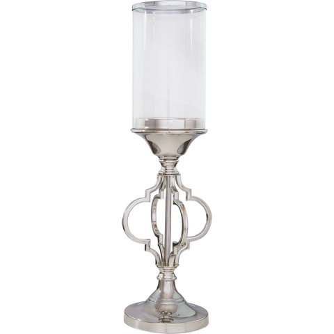 Pascal L - Chrome and Glass Candle Holder-Candle Holders & Lanterns-Belle Fierté
