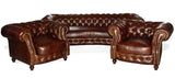 Bailey - Genuine Leather Chesterfield Armchair Sofa Set-Sofa-Belle Fierté