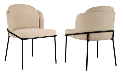 Loretto - Mink Velvet Black Leg Dining Chair, Set of 2-Chair Set-Belle Fierté
