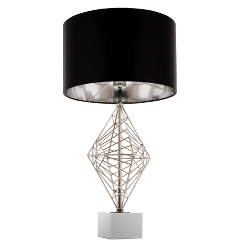 GIULIO - Luxury Table Lamp, Black Shade Chrome Finish Glamour Table Lamp-Table Lamp-Belle Fierté