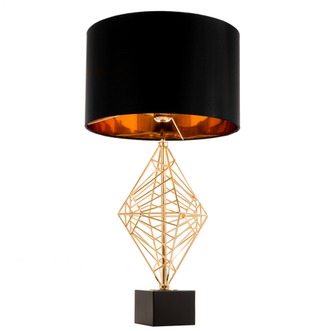GIULIO II - Luxury Table Lamp, Black Shade Gold Finish Glamour Table Lamp-Table Lamp-Belle Fierté